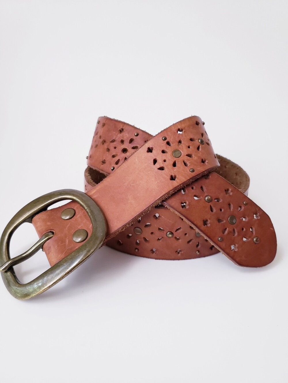 Vintage Lucky Brand Tan Leather Belt